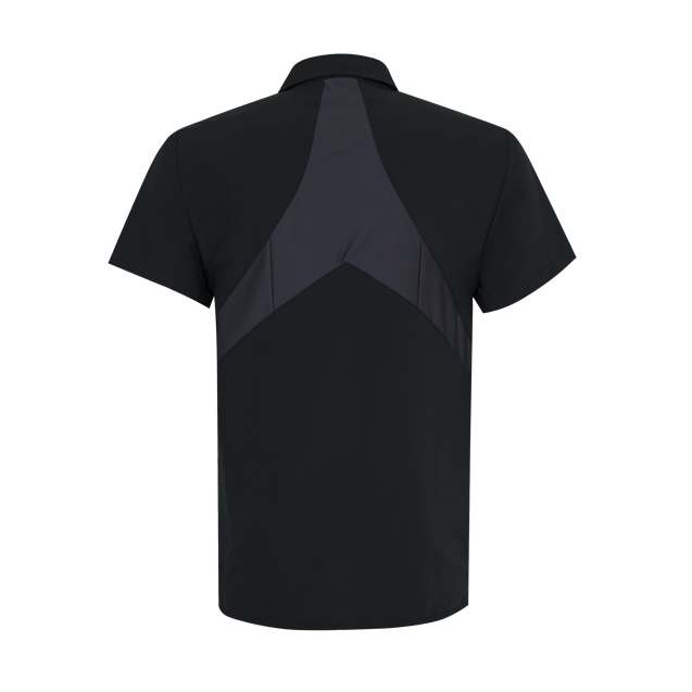 Black Flexible Ripstop Short Sleeve Shirt For Men